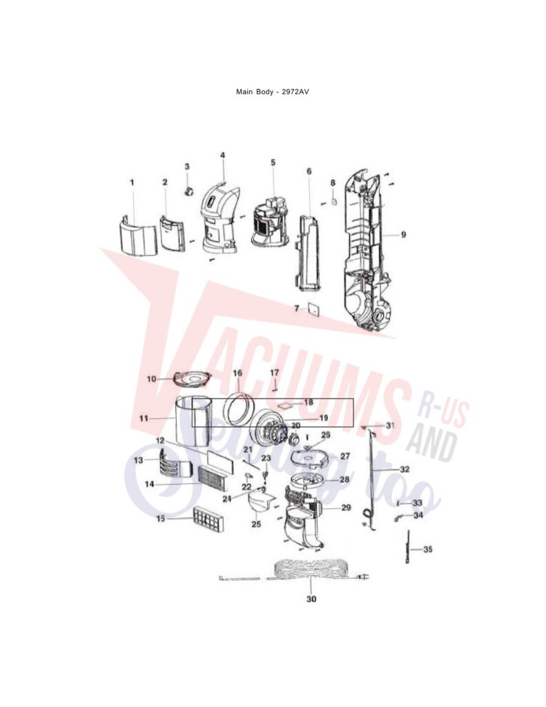Eureka 2972AV exploded schematic diagram (page 2)