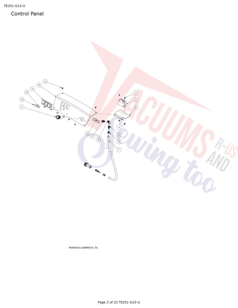 Tornado Surge 300 exploded schematic diagram (page 1)