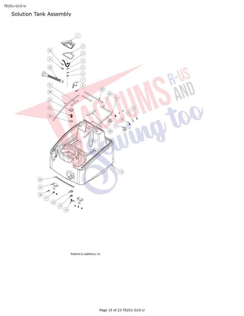 Tornado Surge 300 exploded schematic diagram (page 6)