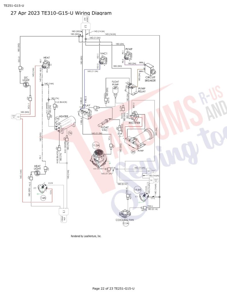 Tornado Surge 300 exploded schematic diagram (page 9)