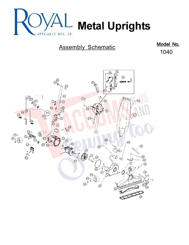 Royal 1040 exploded schematic diagram (page 1)