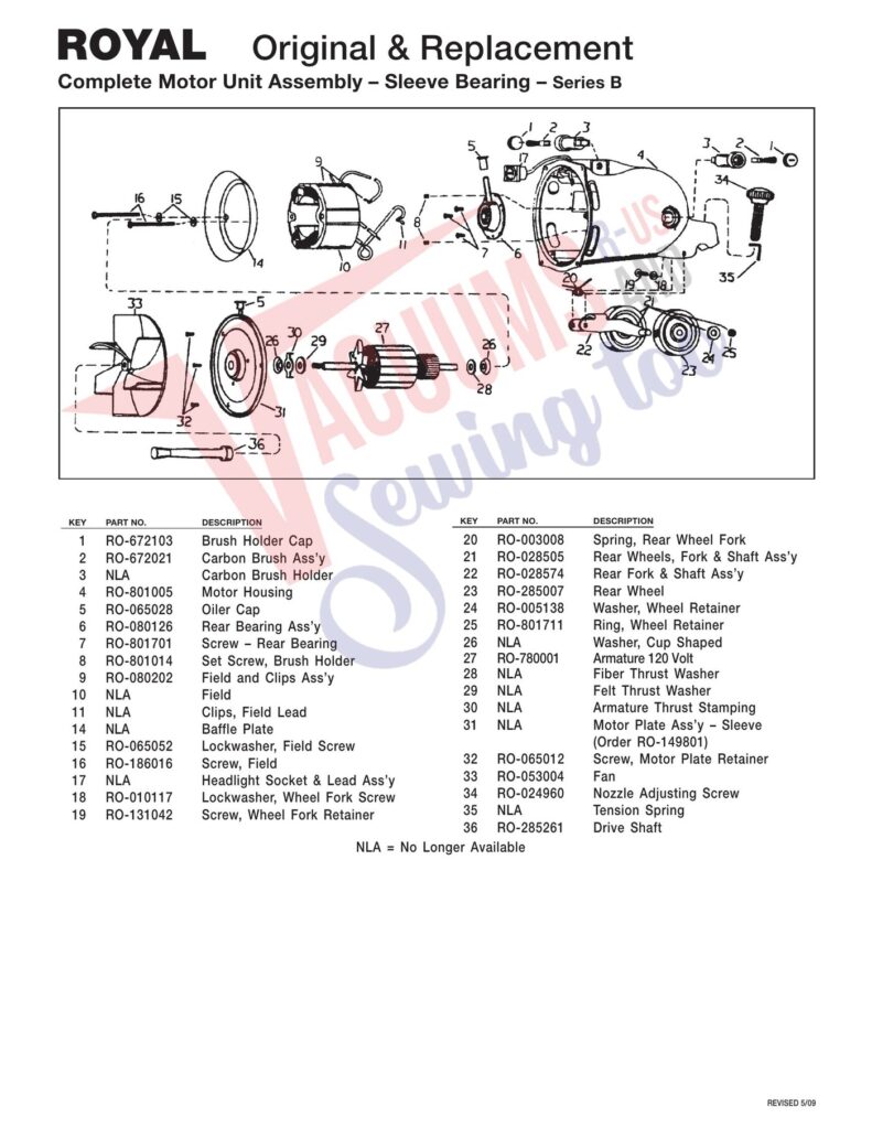 Royal 673 exploded schematic diagram (page 2)