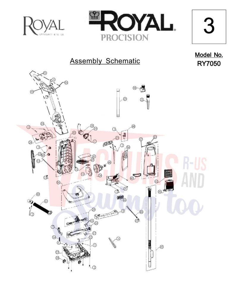 Royal RY7050 exploded schematic diagram (page 1)