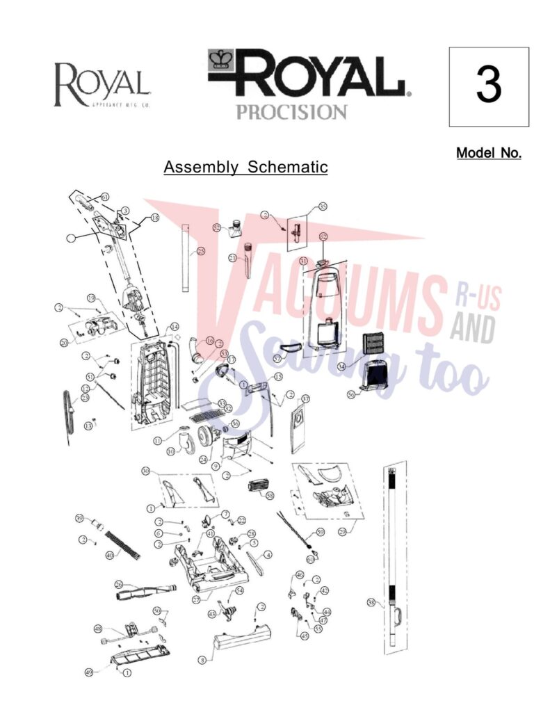 Royal RY8000 exploded schematic diagram (page 1)