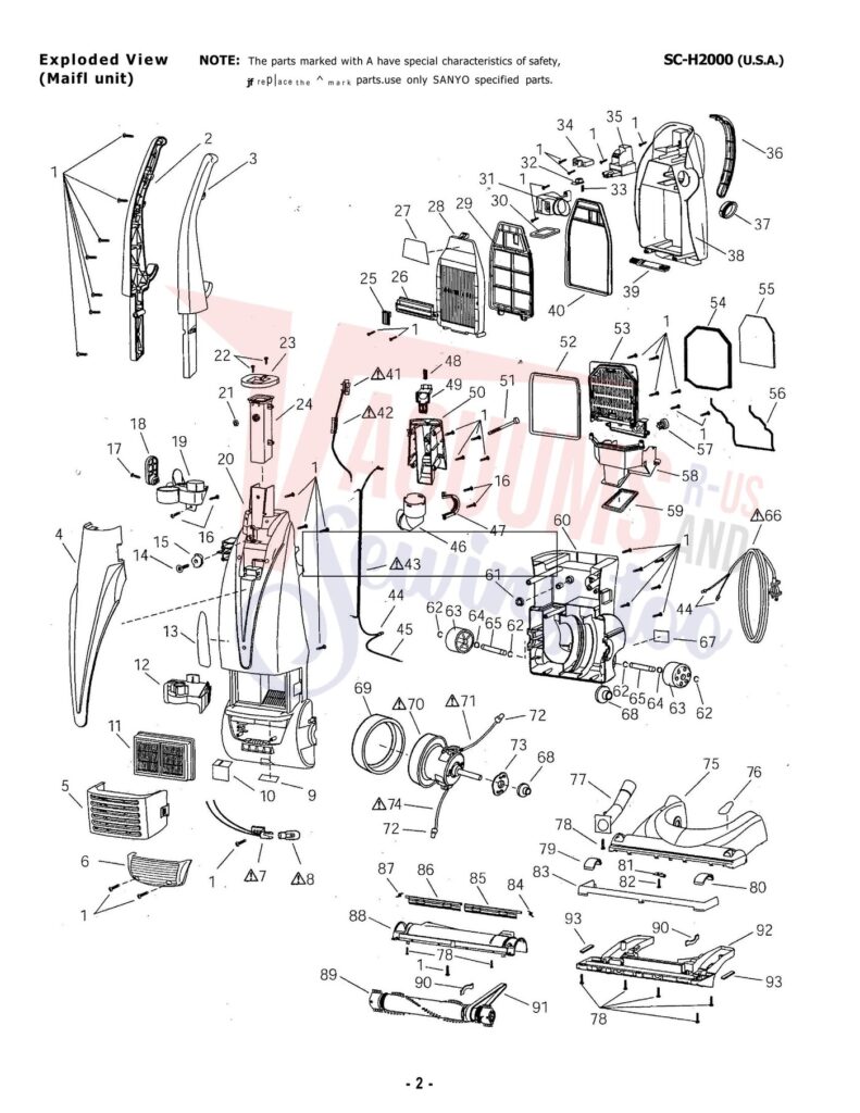 Sanyo SC-H2000 exploded schematic diagram (page 1)