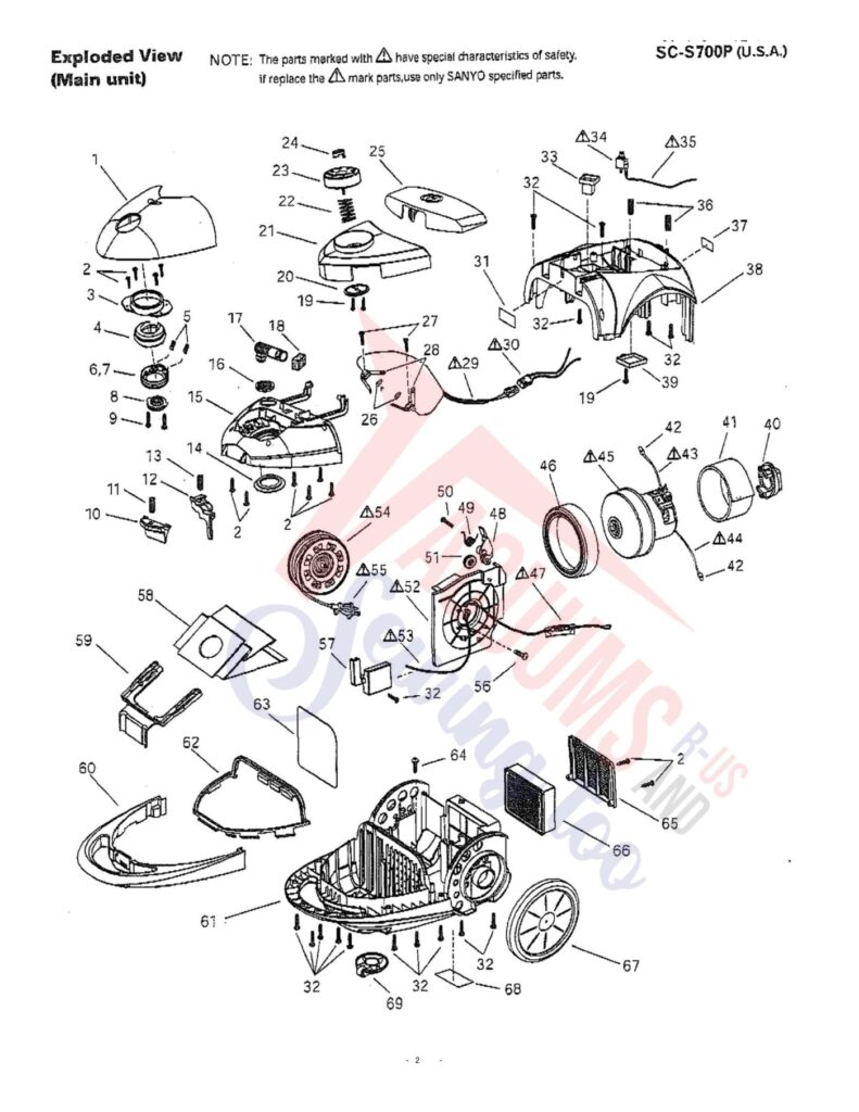 Sanyo SC-S700P exploded schematic diagram (page 1)