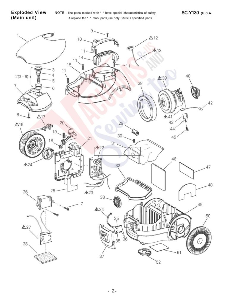 Sanyo SC-Y130 exploded schematic diagram (page 1)