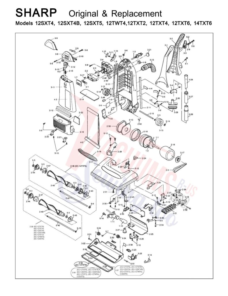 Sharp 12SXT4 exploded schematic diagram (page 1)