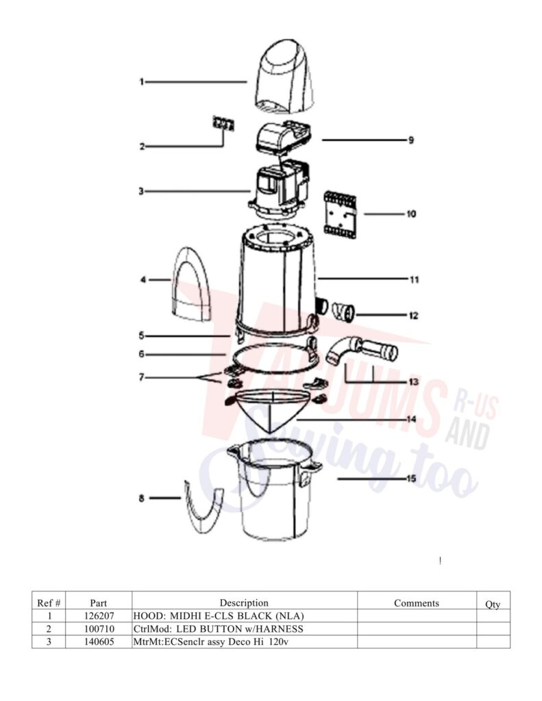 Eureka ECV5400a exploded schematic diagram (page 1)