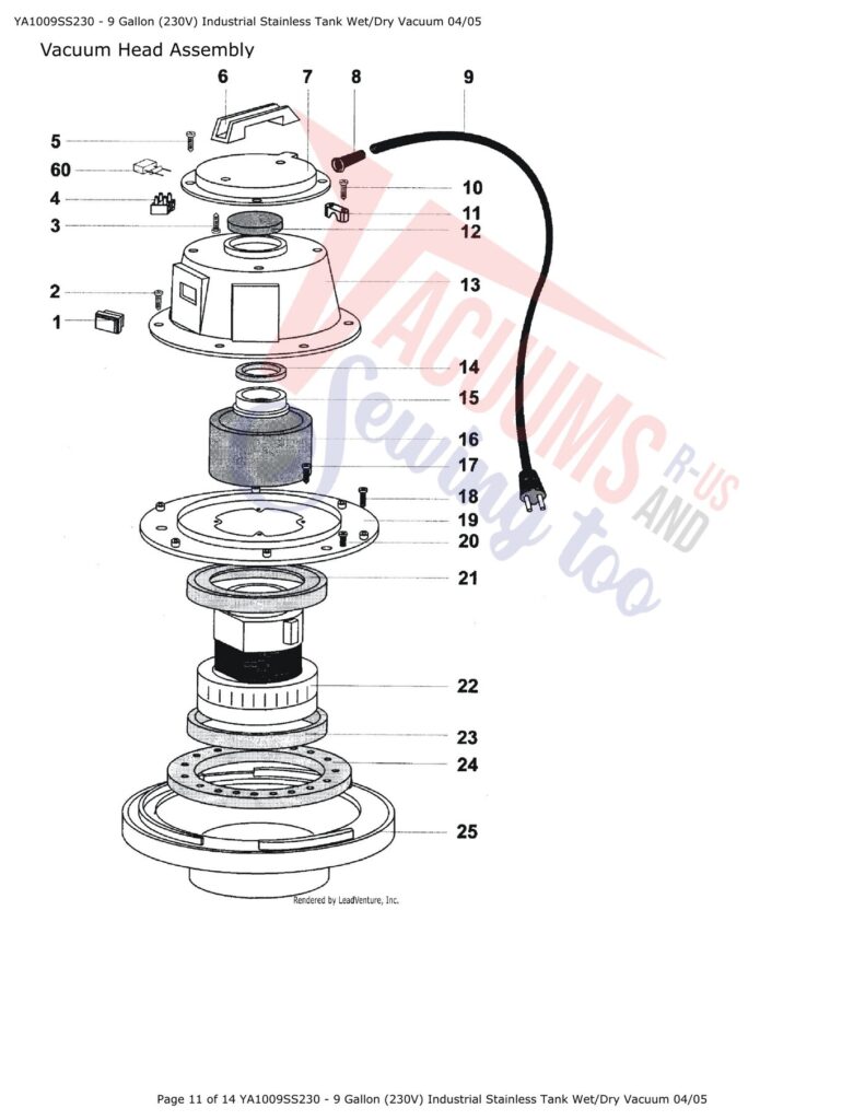 Snap-on YA1009SS230-9 exploded schematic diagram (page 5)