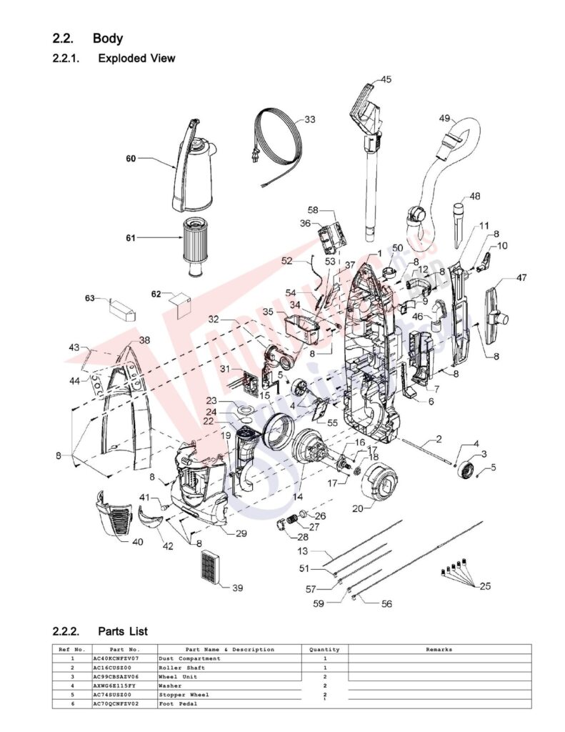 Panasonic MC-V7722 exploded schematic diagram (page 2)
