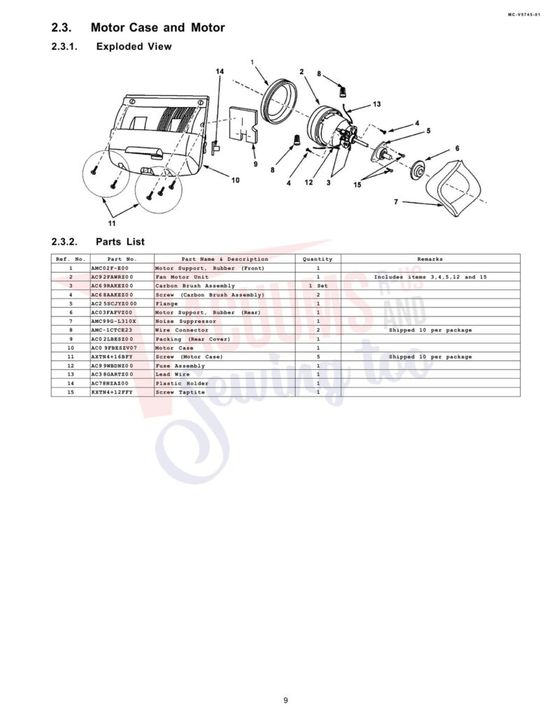Panasonic MC-V5745 exploded schematic diagram (page 3)