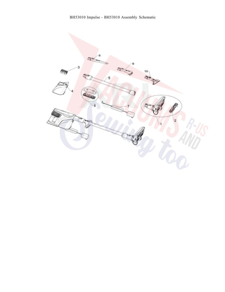 Hoover BH53010 exploded schematic diagram (page 1)
