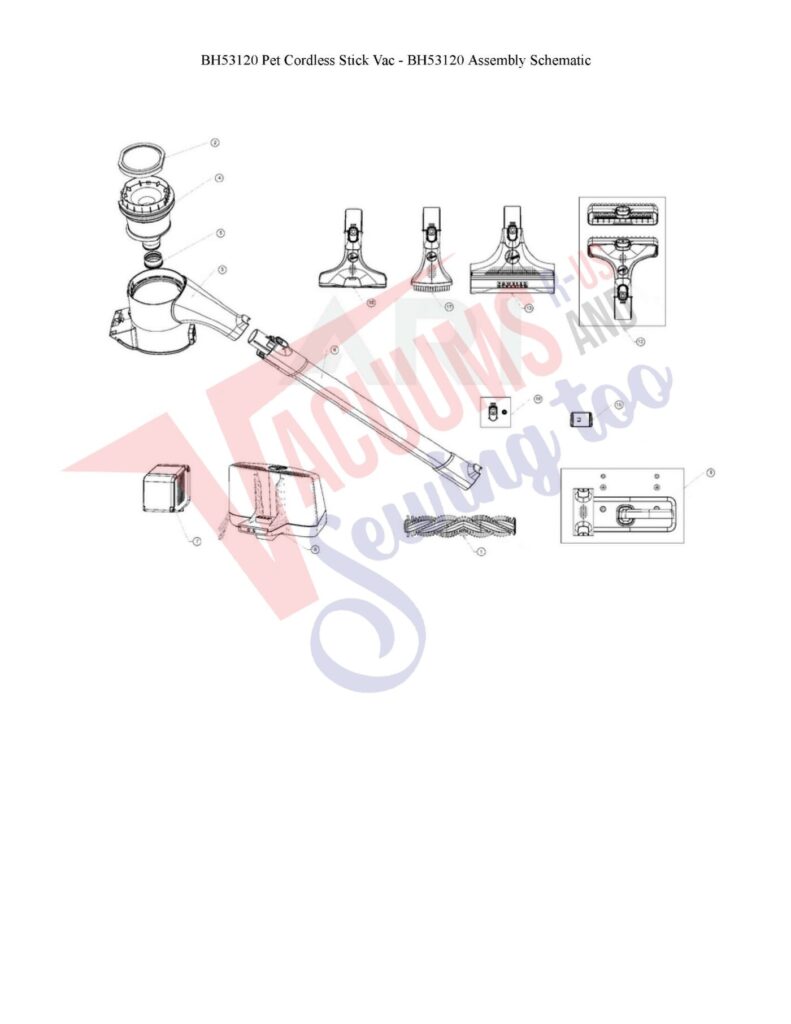 Hoover bh23120 exploded schematic diagram (page 1)