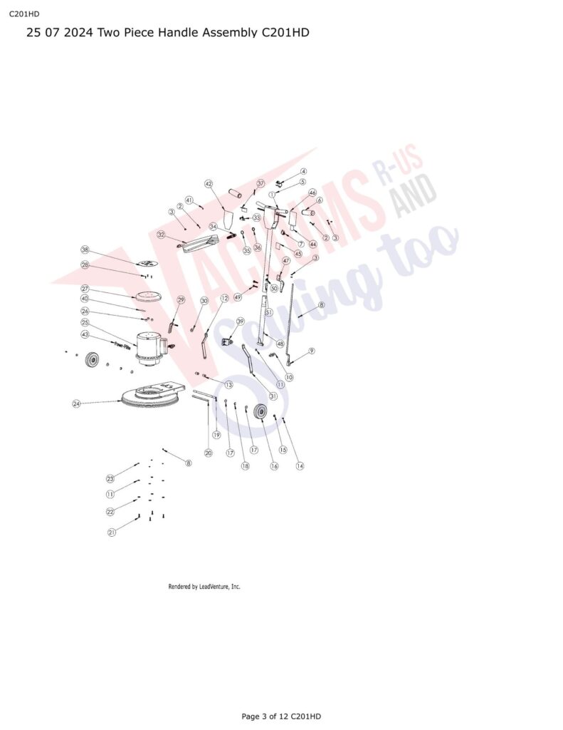 Powr-Flite C201HD exploded schematic diagram (page 1)