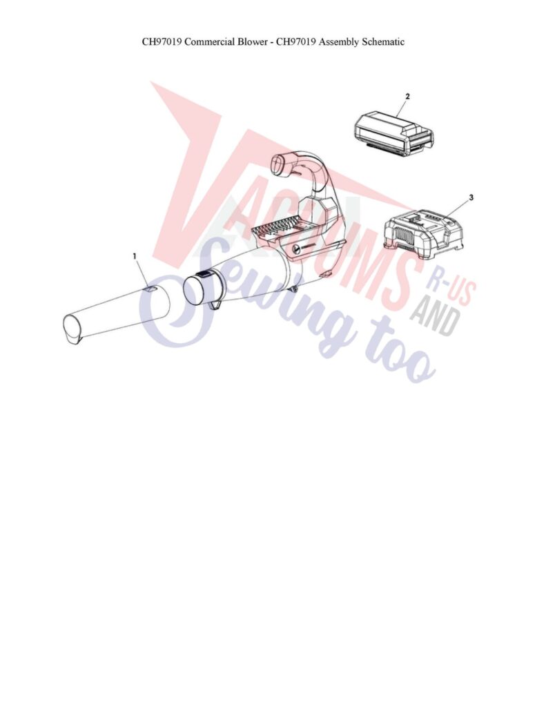 Hoover Ch97019 exploded schematic diagram (page 1)