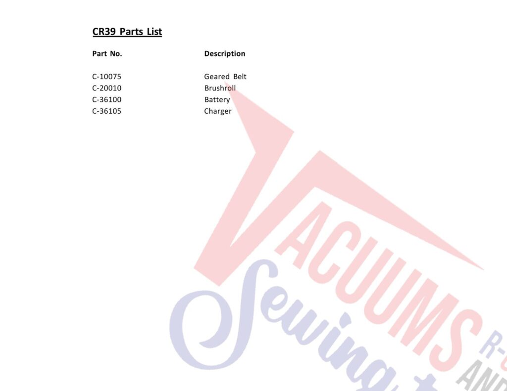 Cirrus CR39 exploded schematic diagram (page 1)