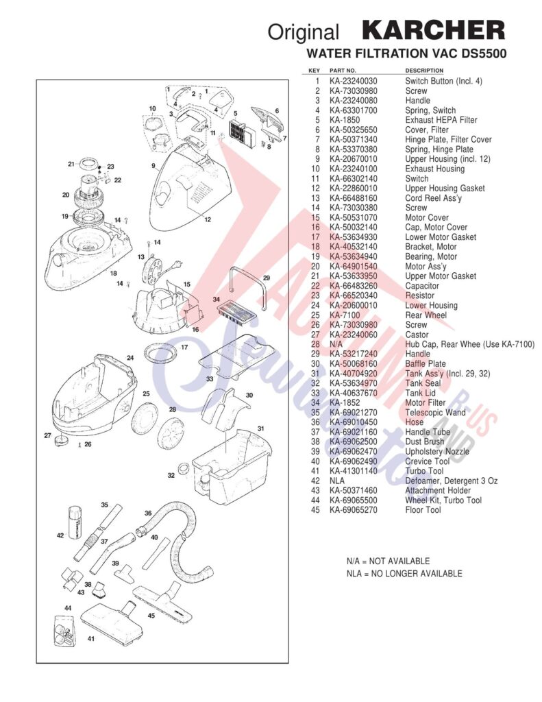 Karcher DS5500 exploded schematic diagram (page 1)