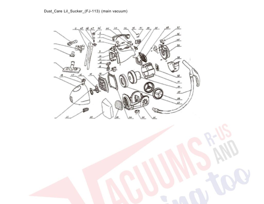 DustCare FJ-113 exploded schematic diagram (page 1)
