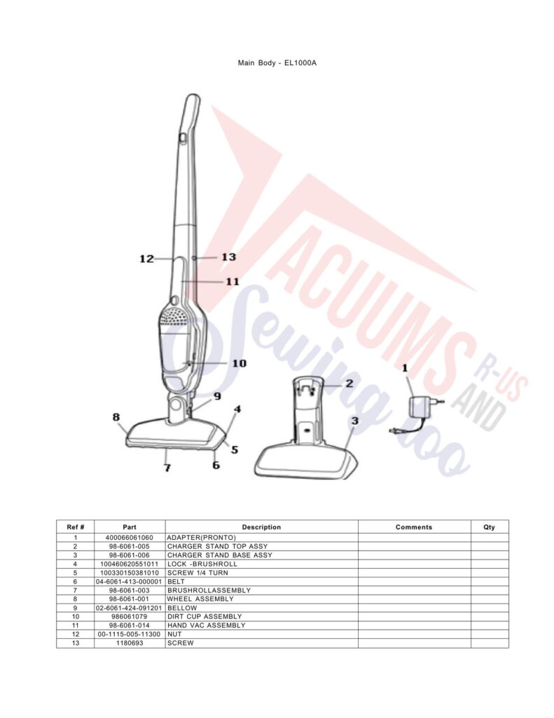 unknown EL1000A exploded schematic diagram (page 1)