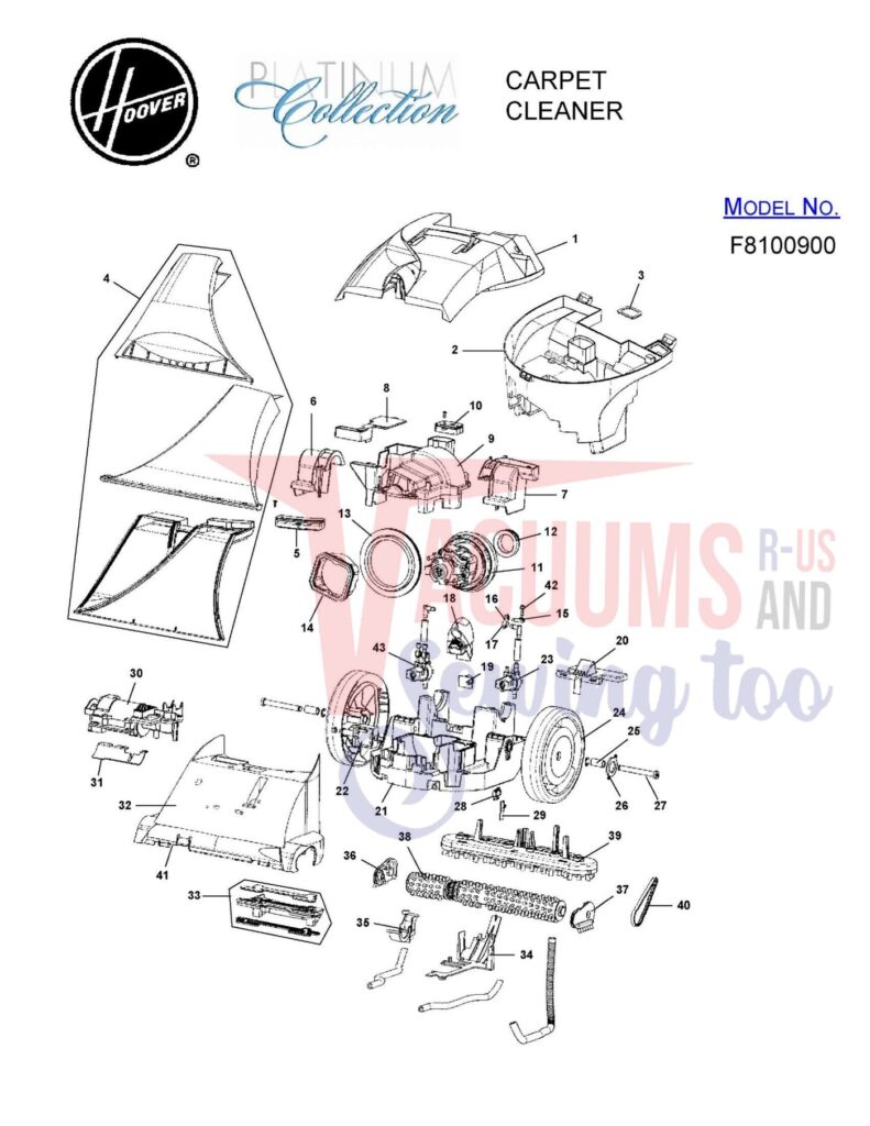 Hoover F8100900 exploded schematic diagram (page 3)