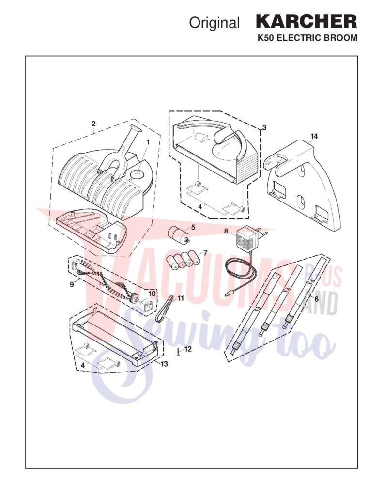 Karcher K50 exploded schematic diagram (page 1)