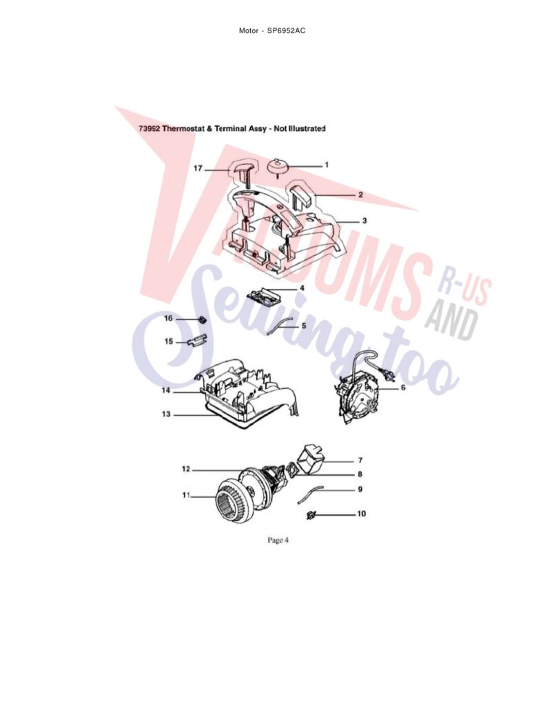 Sanitaire SP6952AC exploded schematic diagram (page 2)