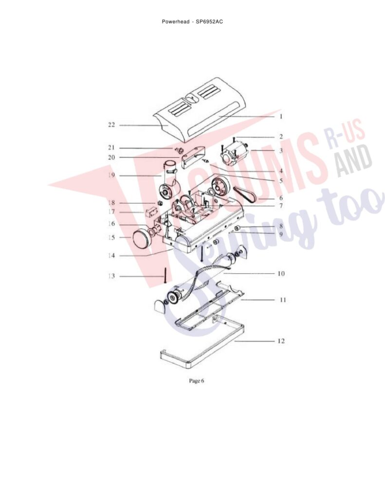 Sanitaire SP6952AC exploded schematic diagram (page 3)