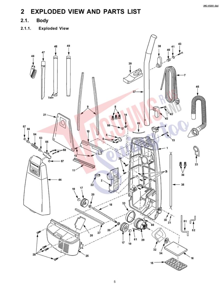 Panasonic MC-V5261 schematic page 1 preview