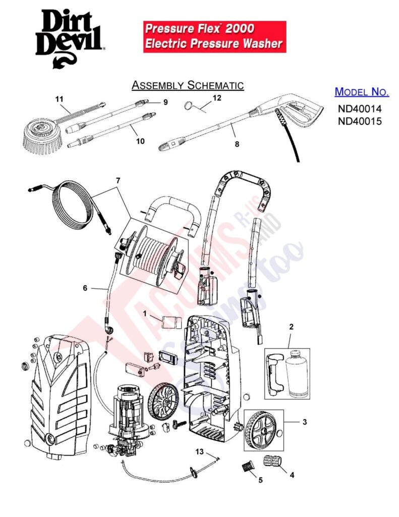 Dirt Devil ND40014 exploded schematic diagram (page 1)
