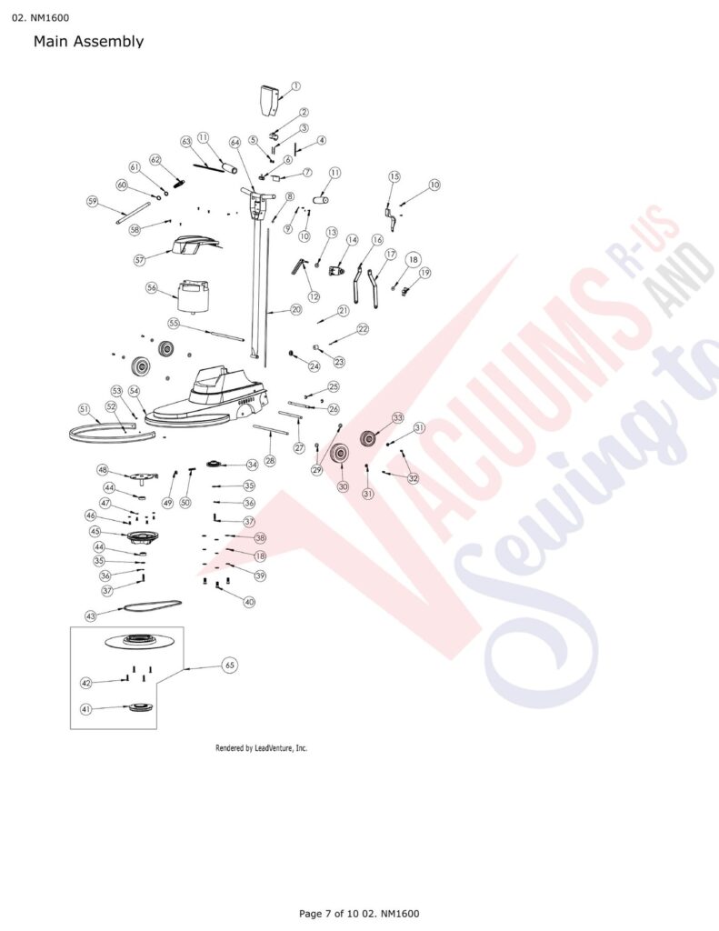 Powr-Flite NM1600 exploded schematic diagram (page 2)