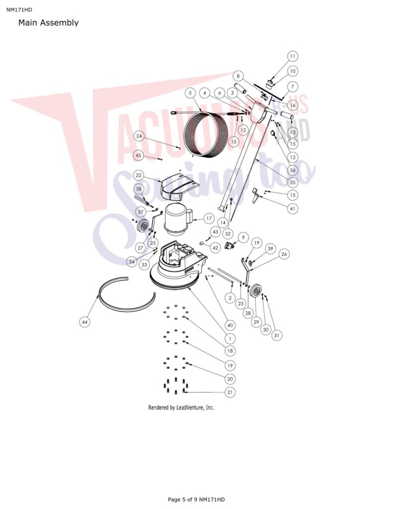 Powr-Flite NM171HD exploded schematic diagram (page 1)