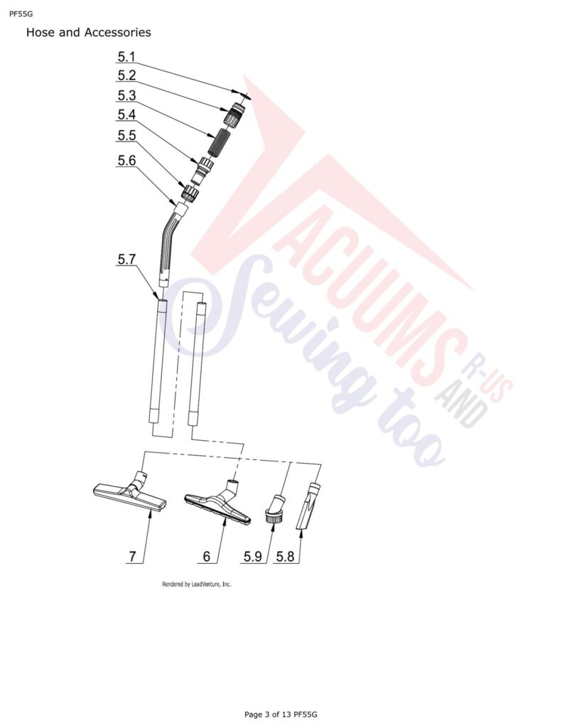 Powr-Flite PF55G exploded schematic diagram (page 1)