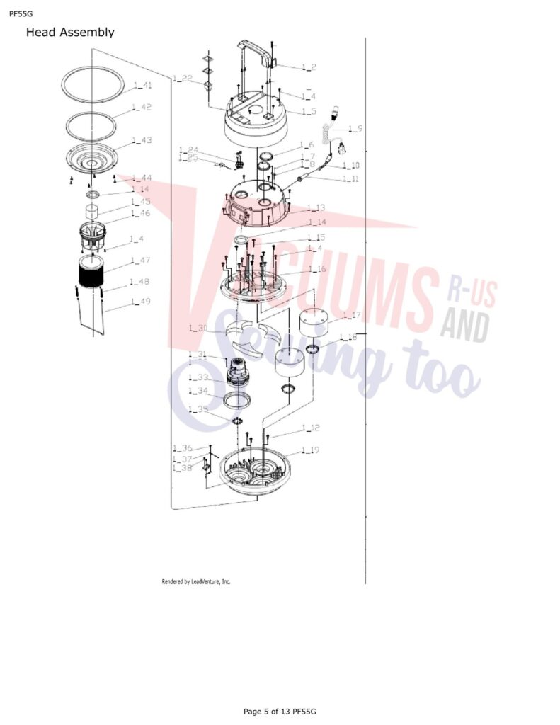 Powr-Flite PF55G exploded schematic diagram (page 2)