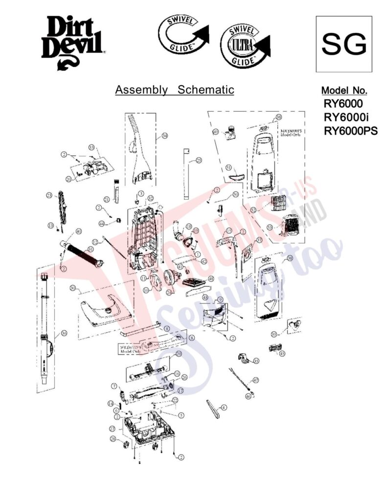 Royal RY6000 exploded schematic diagram (page 1)