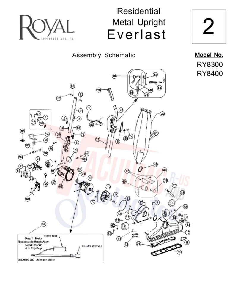 Royal RY8300 exploded schematic diagram (page 1)