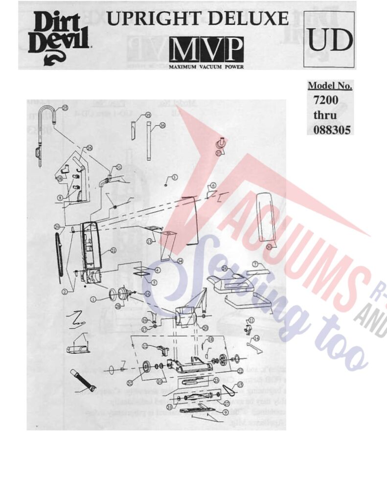 Dirt Devil 088305 exploded schematic diagram (page 1)