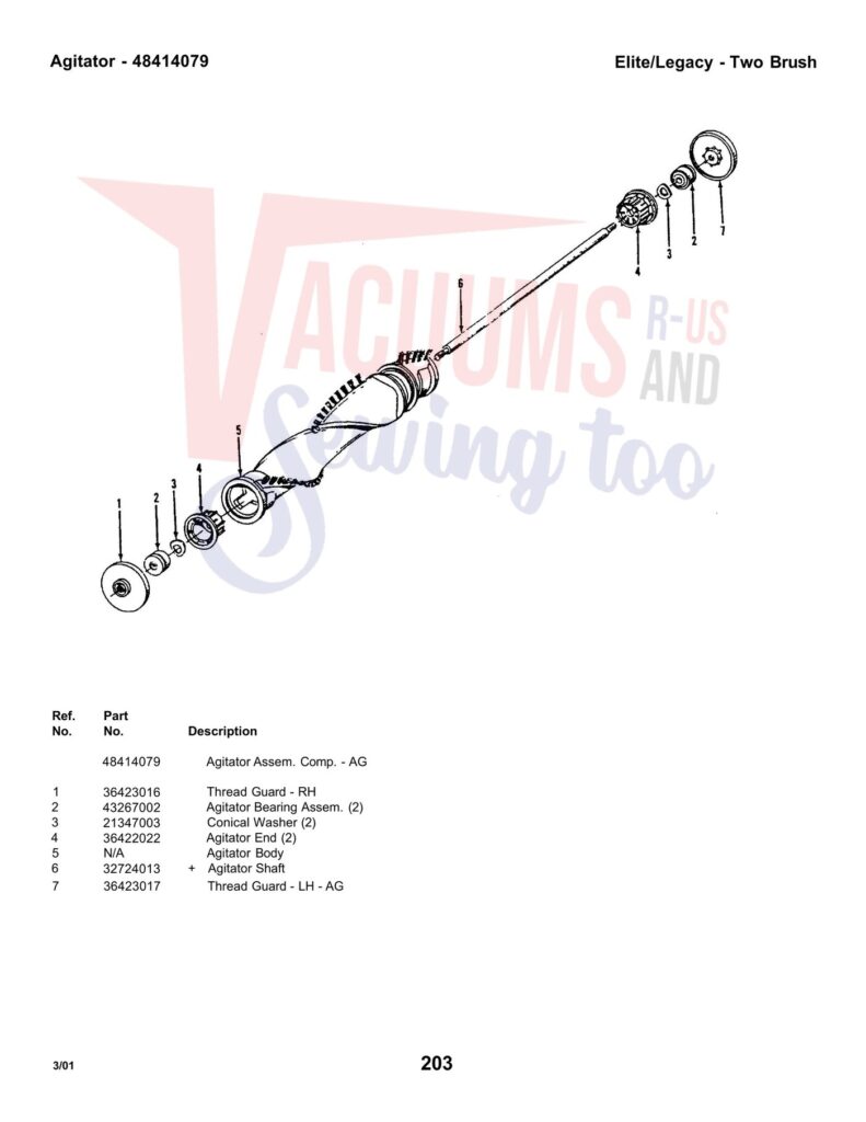 Hoover U4253-930 exploded schematic diagram (page 2)