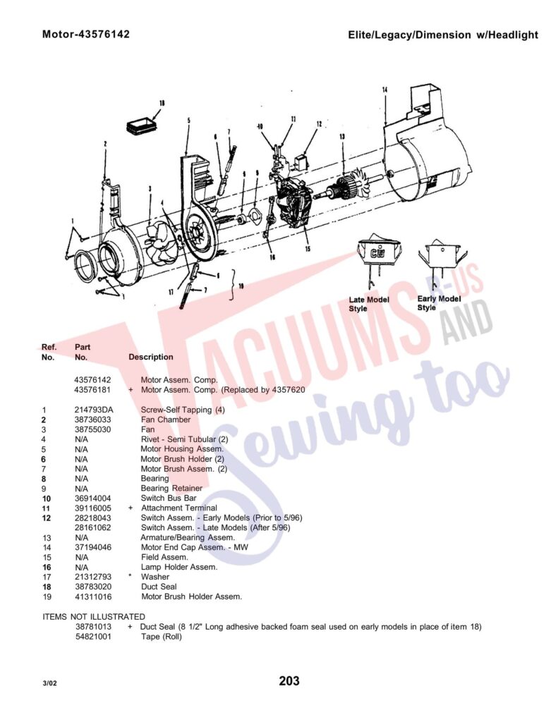 Hoover U4253-930 exploded schematic diagram (page 3)
