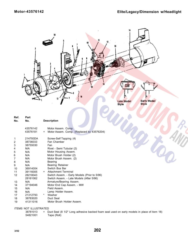 Hoover U4256-900 exploded schematic diagram (page 2)