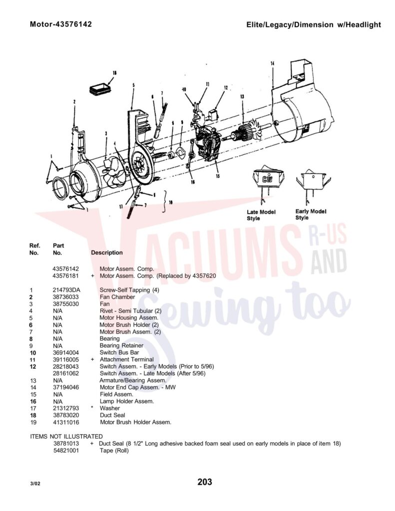 Hoover U4259-930 exploded schematic diagram (page 3)