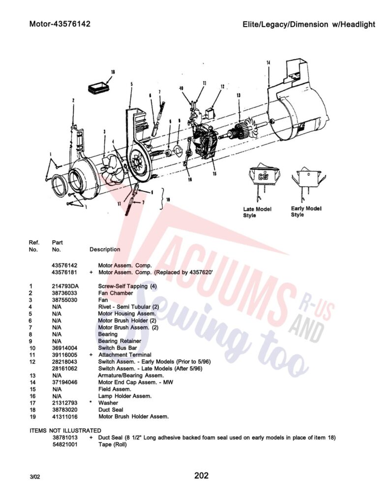 Hoover U4545-900 exploded schematic diagram (page 3)