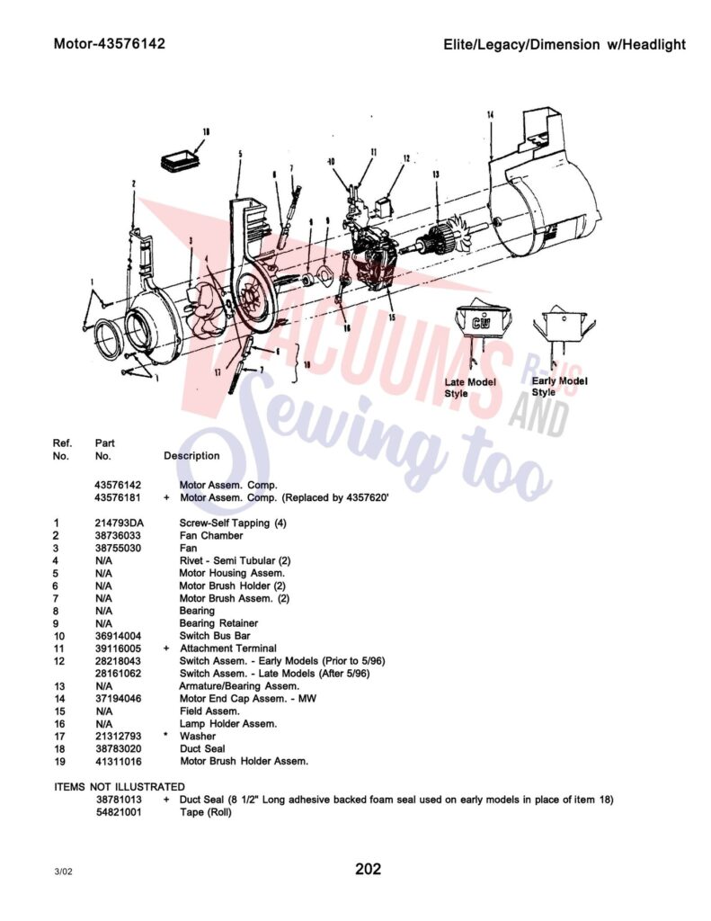 Hoover U4557-910 exploded schematic diagram (page 3)