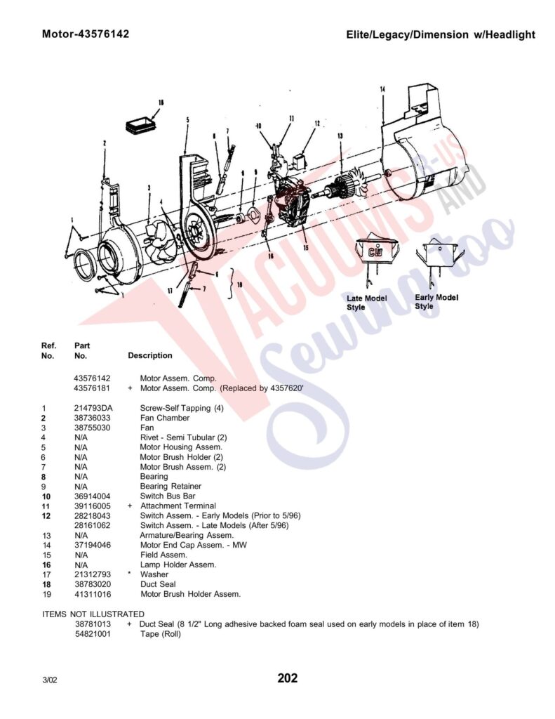 Hoover U4689-910 exploded schematic diagram (page 3)