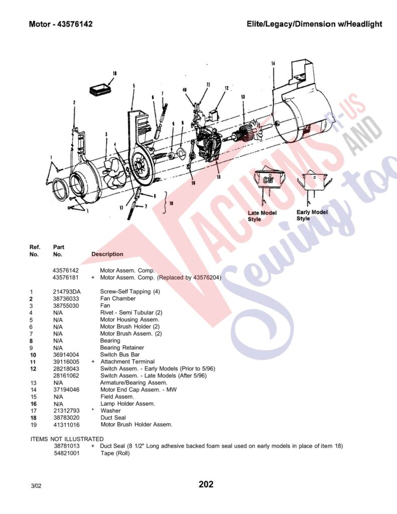 Hoover *U5093-950 exploded schematic diagram (page 3)