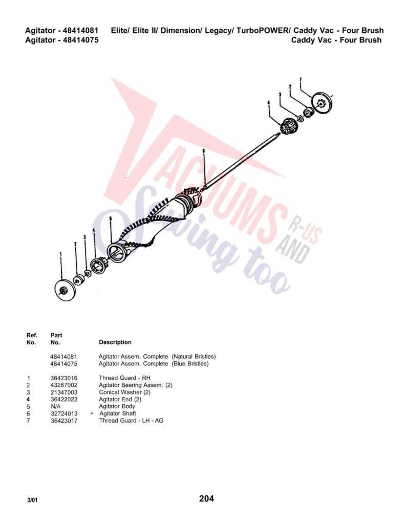 Hoover U5103-930 exploded schematic diagram (page 2)