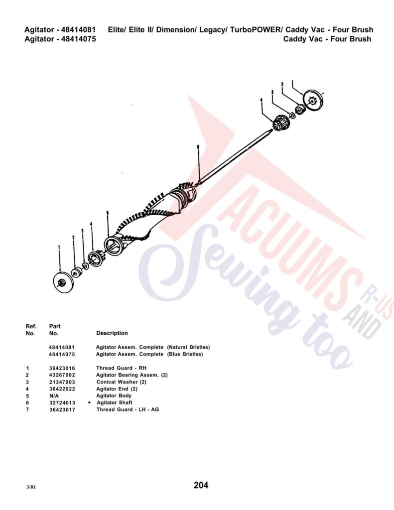 Hoover U5231-930 exploded schematic diagram (page 2)