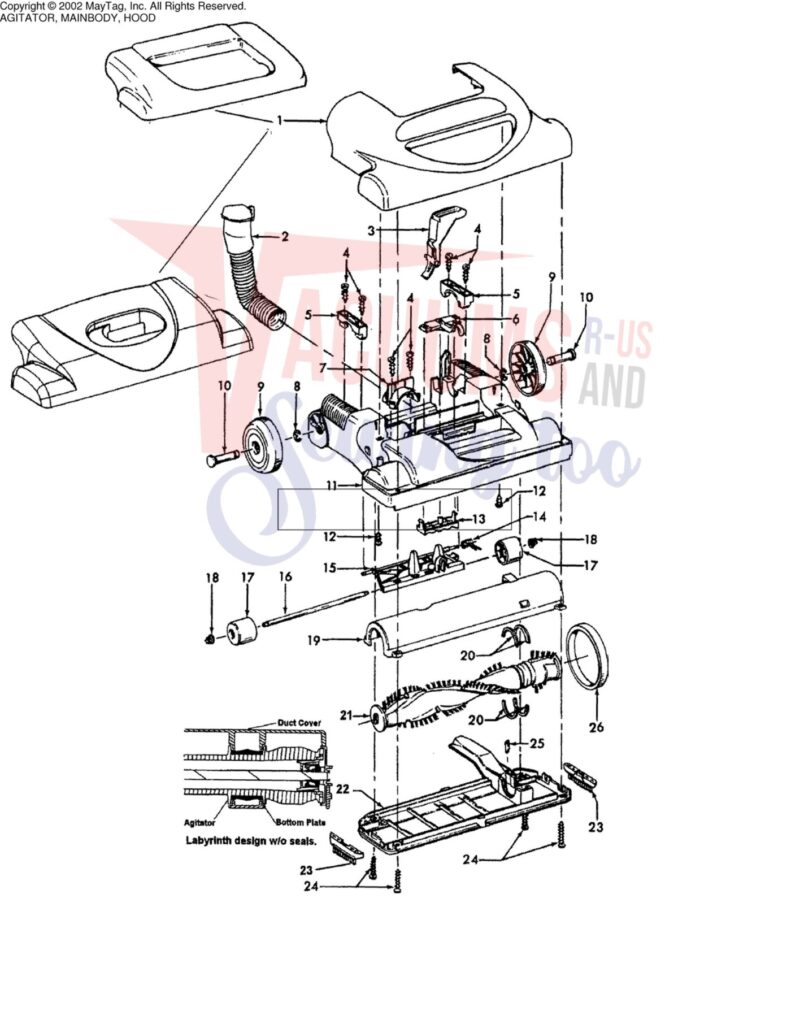 Hoover U53029 exploded schematic diagram (page 2)