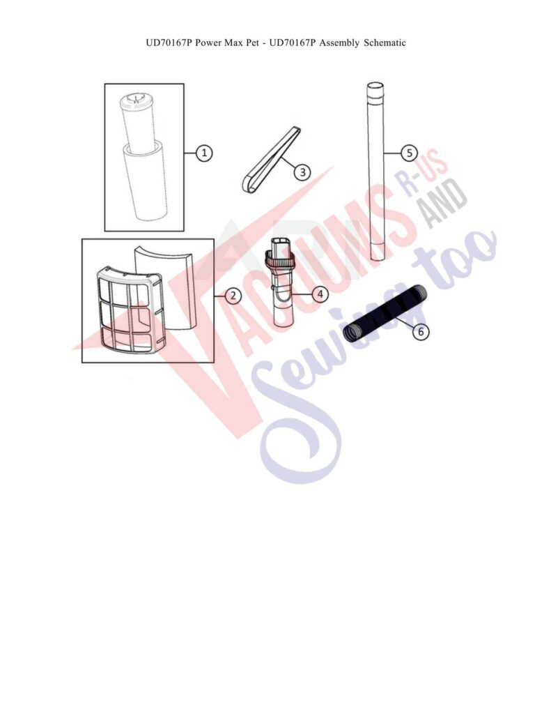 Dirt Devil UD70167P exploded schematic diagram (page 1)