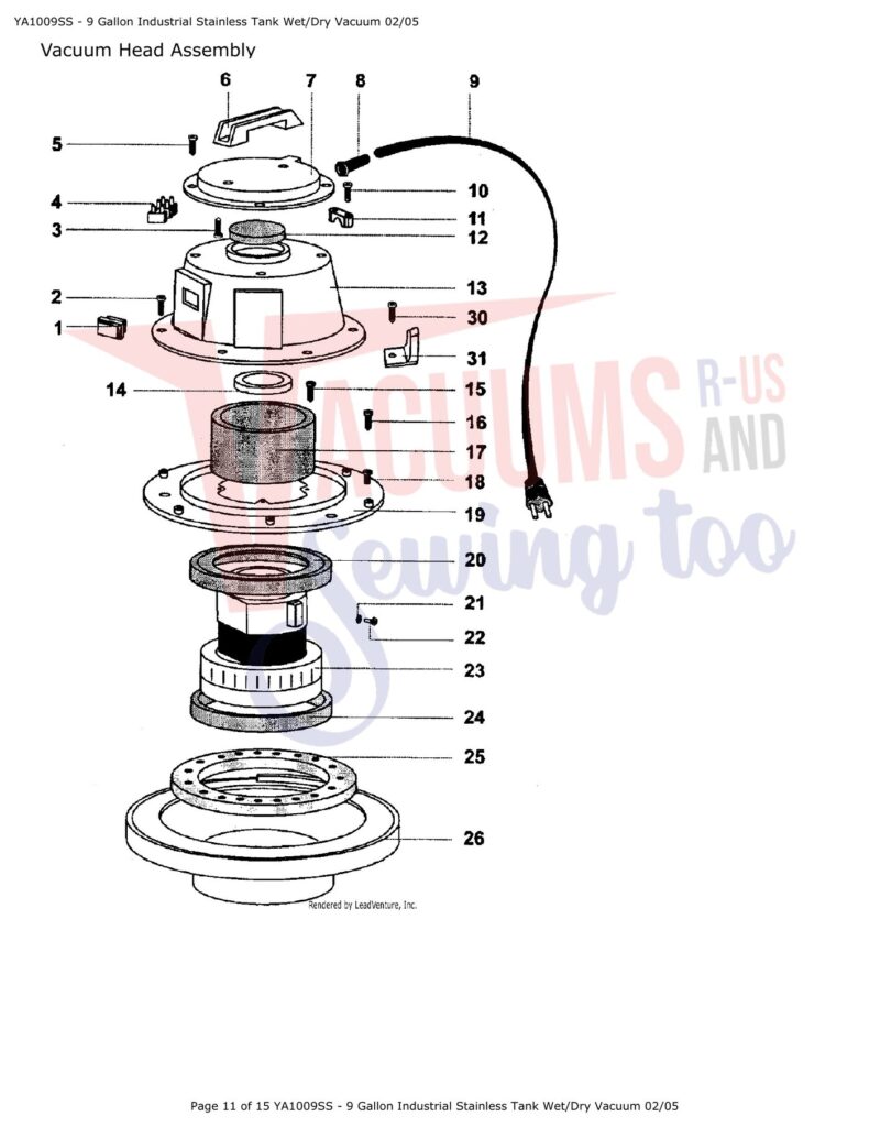 Snap-on YA1009SS-9 exploded schematic diagram (page 5)
